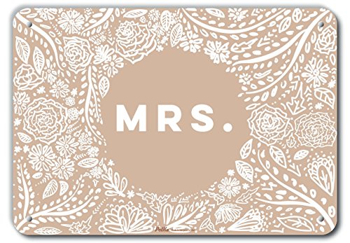 Panneau en aluminium avec inscription Mrs cadeau de mariage idoine pour mariee
