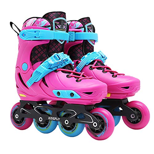 Herren Damen Inliner Inlineskates, 85A Rollen, Alu-Schienen, ABEC9 Carbon Kugellager, Inline Skates für Erwachsene, Unisex Fitness Skates für Erwachsene (Rosa, 28-31)