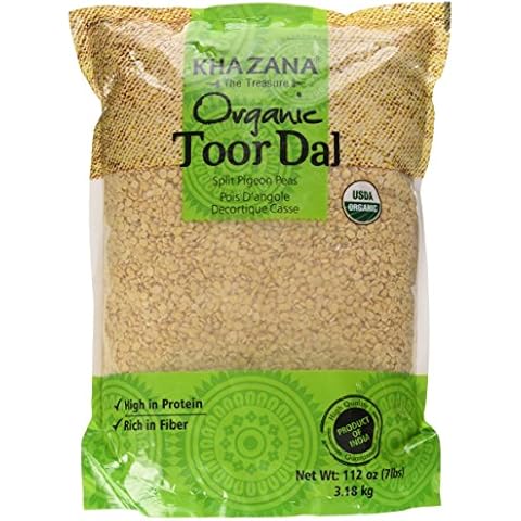 Khazana Organic Toor Dal Split Pigeon Peas 112oz/7lbs Cover