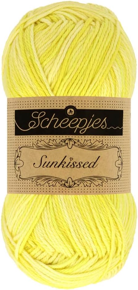 Scheepjes Sunkissed Cotton Yarn, 1 x 50 g (1.76 oz) - 022 Morning Sunrise Yellow