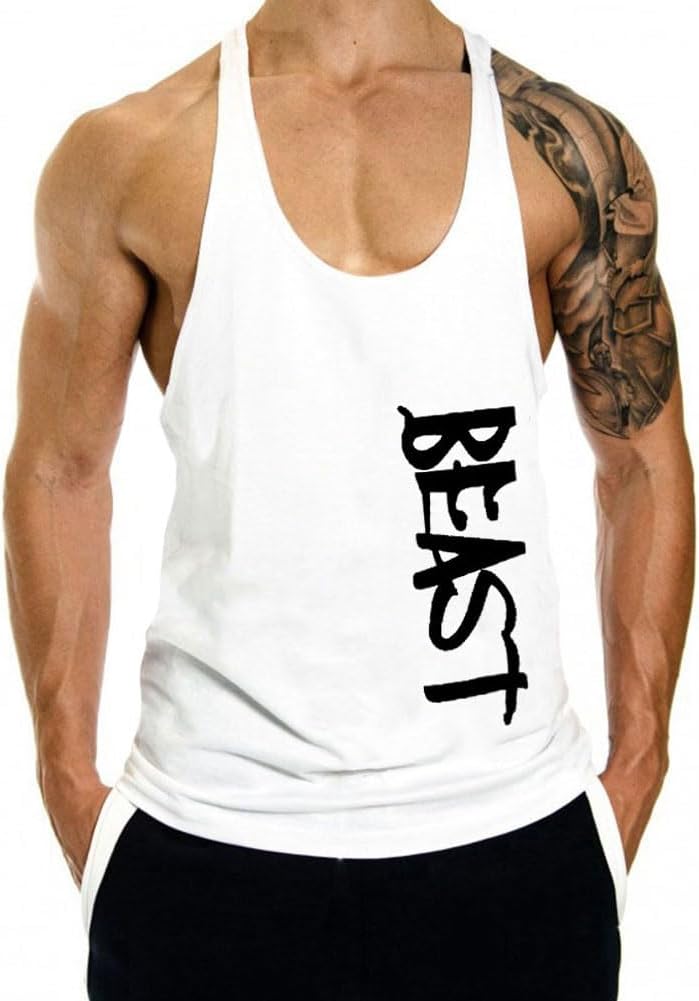 Men's Tank Tops Sleeveless Shirts Y-Back Gym Workout Stringer Tank Tops Bodybuilding Fitness T-Shirts