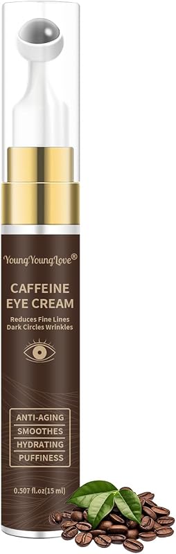 6% Caffeine Eye Cream with Retinol Niacinamide & Collagen for Anti-Aging | Under Eye Cream for Dark Circles, Puffiness, Fine Lines & Wrinkles, Smoothing Hydrating Care for Women & Men, 0.51 oz