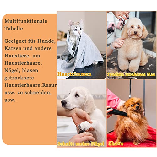 LILIIN Trimmtisch für Hunde, Klappbar Schertisch Hundepflegetisch Höhenverstellbar, Tierpflegetisch Hundefrisiertisch Badetisch bis 60 KG, Schwarz, 113×60×76cm