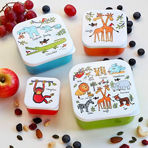 Set de 4 recipientes de comida para niños - Selva