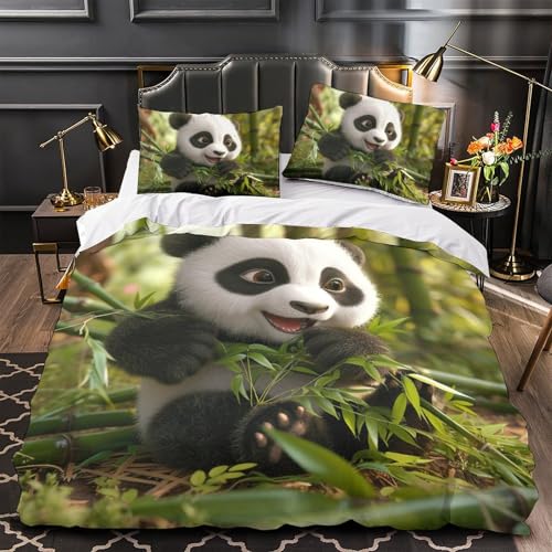 Housse de couette panda 3D 3 pièces contre la chaleur nocturne - 4