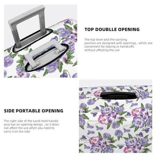 Travel Luggage Cover - Violets Flowers No.1003 Washable Suitcase Covers Protector Fits 18-32 Inch Luggage3