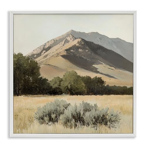 Mountain Ridgeline Paysage blanc encadré Giclée Art décoration murale