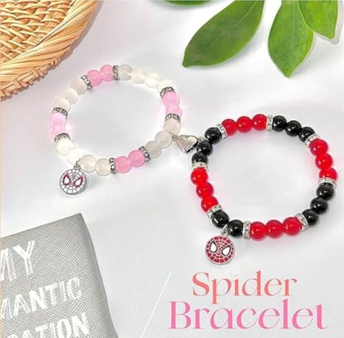 Image of Spiderman Kitty Magnetic Friendship Bracelets, Couple's Bracelets, Valentine's Day Gifts for BFF, BF, GF, Women, Men, Girls, Kids