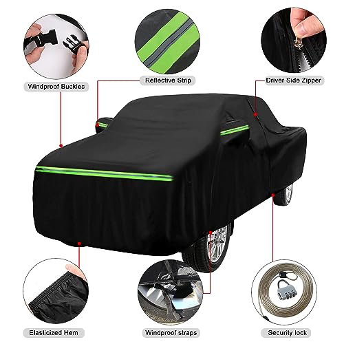 Image of Waterproof Car Cover Custom Fit for 2006-2024 Honda Ridgeline, 6 Layers All Weather Car Covers with Zipper Door & Windproof Bands for Sun Snow Rain Dust Protection, Outdoor Indoor