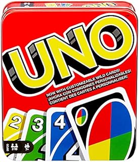 UNO Card Game for Family Night, Travel Game & Gift for Kids In a Collectible Storage Tin for 2-10 Players [Amazon Exclusive]