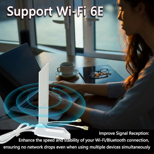 ZAHARA Antena WiFi 6E de banda dupla RP-SMA para ASUS ROG Strix B550-F Gaming WiFi II/Prime B550-PLU