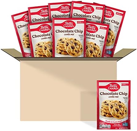 Betty Crocker Baking Mix, Chocolate Chip Cookie Mix, Snack Size, 7.5 oz (Pack of 9)