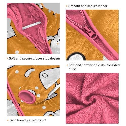 OTVEE Cute Easter Bunnie Rabbit Kids Hoodie Jacket Fall Spring Full Zip Warm Outwear Coat3