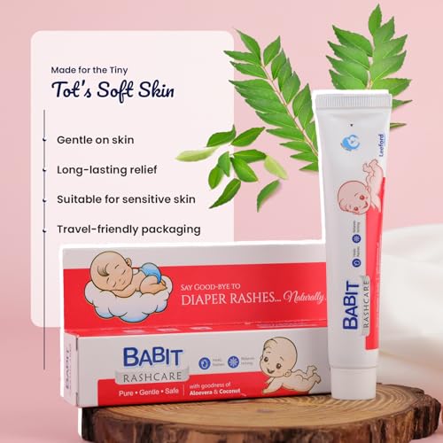 Image of Babit Rash Free Cream for Baby Pack of 2 (30g Each) - Neem, Aloe Vera & Yashada Bhasma | Diaper Rash Cream | Soothes, Heals & Protects Delicate Skin