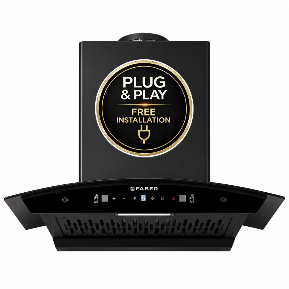 Faber Vento 60cm 1500m3/hr BLDC Plug N Play Autoclean Chimney|Filterless|Touch & Gesture Control|9 Speed Control|LED|12yrs on Motor,2Yrs Comprehensive warranty|HOOD VENTO BLDC PNP HC FL SC BK IN 60-C-image-24