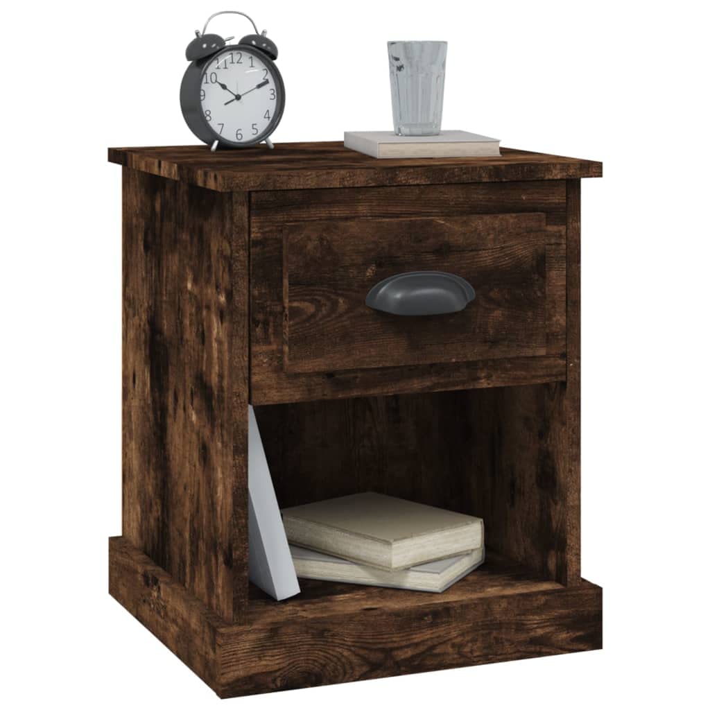 Comodini da 2 pezzi, in legno di incenso, 39 x 39 x 47,5 cm, moderno comodino in legno in affumicatura con spazio per camera da letto, soggiorno e studio, camera da letto, comodini