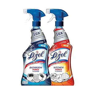 Lizol Power Cleaning Spray Combo [Kitchen Cleaner - 450 ml + Bathroom Cleaner - 450 ml]