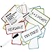 TeeChee Dry Erase Magnetic Labels (24) | Strong Fridge Magnets | Customizable Whiteboard Magnets | Reusable Write On Magnets | Eraser Marker Included | Label Size 4" x 2"