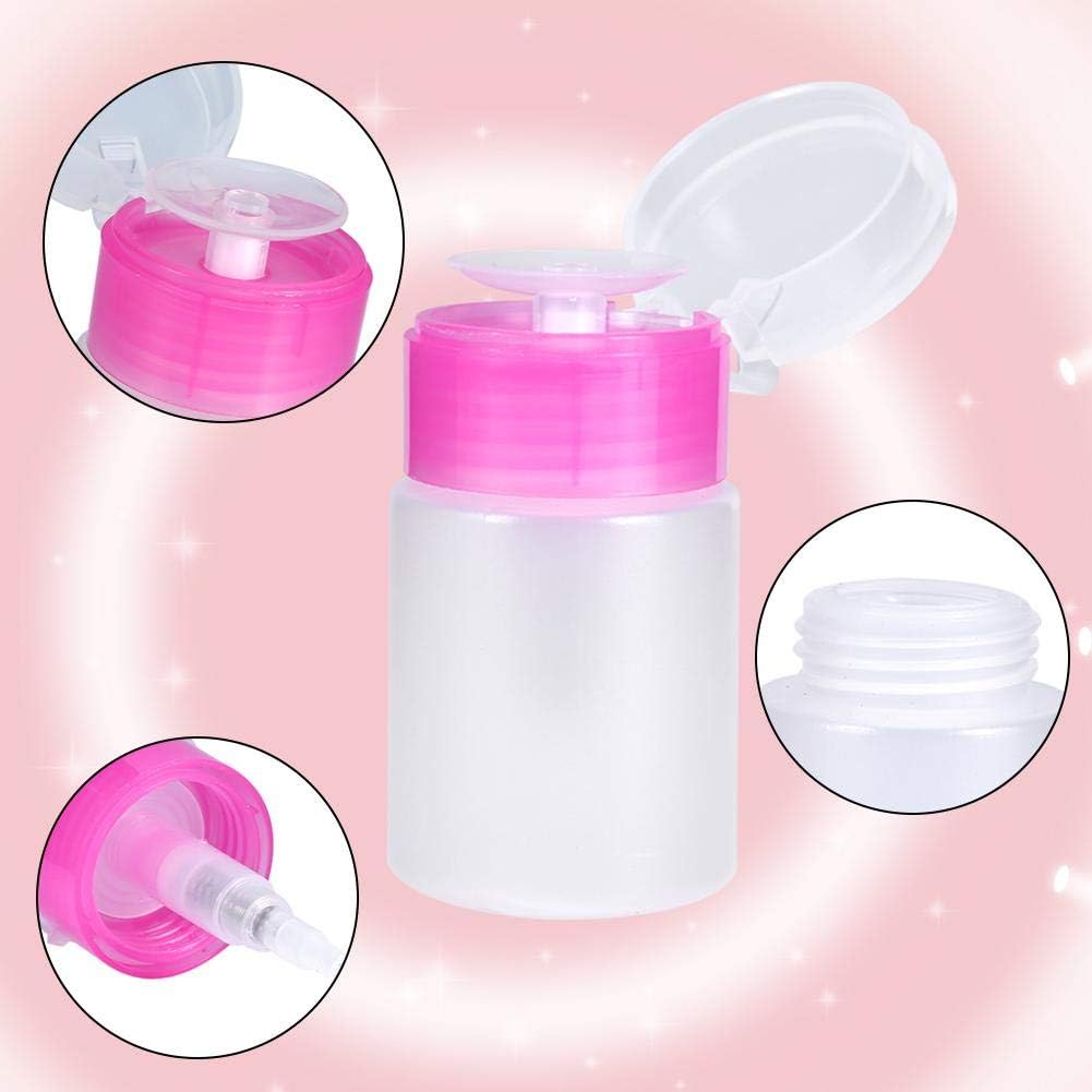 60 ML Pump Dispenser Bottle, Nail Polish Remover Cleanser Dispenser Nail Art Tool, 2 Colors Plastic Liquid Container with Flip Top Cap, Empty Travel Containers for Cosmetic Lotion Face Toner(Pink) - Image 5