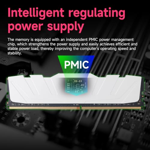 Image of DDR5 RAM 32GB (16GBx2) 6000MHz (PC5-48000) CL40 1.35V (XMP3.0 /Expo) Desktop (DIMM) Computer Memory with Heatsink White Acclamator