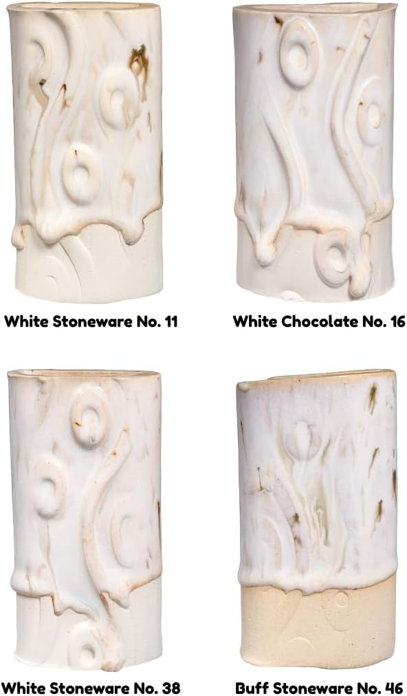 AMACO Potter's Choice Flux PCF-74 River Birch Glossy Cream High Fire Glaze Pint, 16 oz. (473 mL), Layerable Mid-High Fire Cone 5-6 (PCF) Liquid Ceramic Pottery Glaze for Bisque