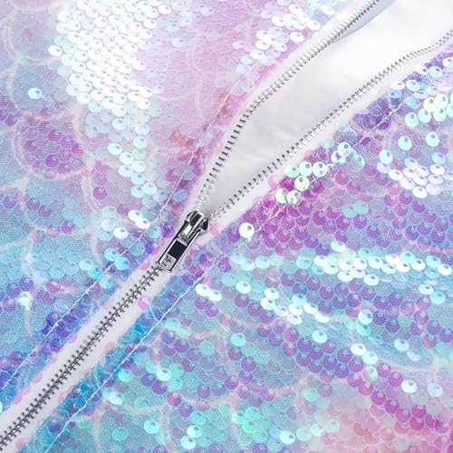 Image of GRACE KARIN Girls Sequin Jacket Kids Bomber Zip Outwear Sparkle Fall Top Cardigan Dress Coat Size 5-14