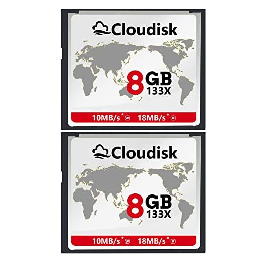 Cloudisk Pack of 2 Compact Flash Card 8GB 133X CF 2.0 Card Performance for DSLR Camera, Vintage Digital Camera and Industry Equipment (8 GB)
