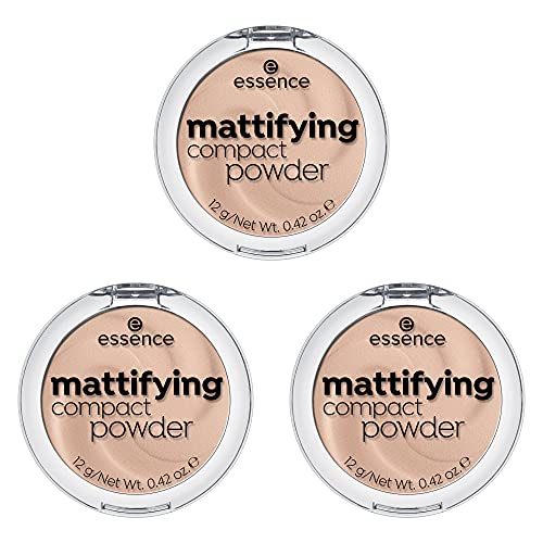 Essence Mattifying Compact Polvere, N. 04 perfetto, beige, nude, per pelli secche, per pelli impure, opacizzanti, opache, vegane, senza nanoparticelle, confezione da 3 (3 x 12 g)