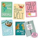💌 KINDGERECHTE VERARBEITUNG - Babys nehmen die Karten oft in den Mund. Uns ist es wichtig das sich die Kleinsten nicht daran verletzen. Dank der abgerundeten Ecken, stabilem Kartonpapier und der Verwendung von ungefährlichen Druck-Farben sind unsere Meilensteinkarten (A6 Format) besonders kinderfreundlich. Du erhältst von uns erstklassige Qualität made in Germany.