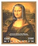 Großartiger Zustand Kunst Briefmarken - Millenium Mona Lisa Briefmarke für Briefmarkensammeln - Gemälde von Leonardo da Vinci - 1 Minze Marke auf einem Briefmarkenbogen - Noch nie montiert und frisch