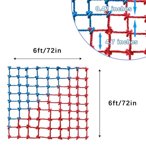 Image of Climbing Cargo Net - Heavy Duty Large Military Net for Kids Outdoor, Safety Protection, Rope Ladder, Jungle Gyms, Swingset, Treehouse - Polyester Playground