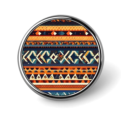 Stylish African National Patterns Printed Round Brooch: Lightweight, Durable, Stylish Wedding Accessory Ideal for Valentine's Day And Women's Day