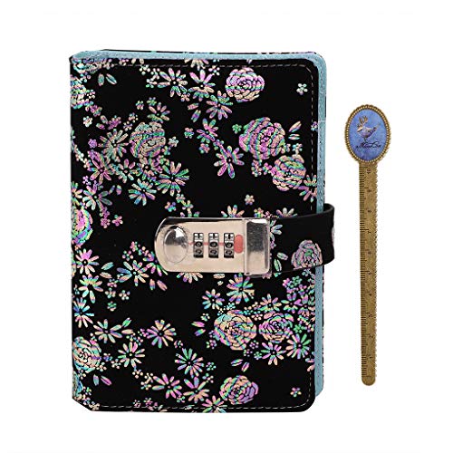 LKLNKVL Cuaderno, Diario Secreto DaiJournal de 200 páginas con Cerradura combinación Cuero Recargable Personal contraseña