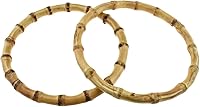 HAHIYO Bamboo Purse Handles 5.5" Round Wooden Rings - Smooth, Sturdy, Thorn-Free for DIY Crochet Beach Bags, 2PCS
