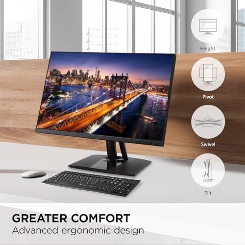 Image of ViewSonic VP275-4K 27 Inch 4K ColorPro Monitor Designed for Surface, IPS with 100% sRGB and Pantone Validated for Improved Workflows, Advanced Ergonomics, and 60W USB-C Inputs