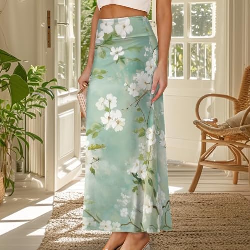 Women's Casual High Waisted Fishtail Bodycon Long Maxi Skirt A-Line Flared Maxi Skirts Fit Cocktail Party Wedding2