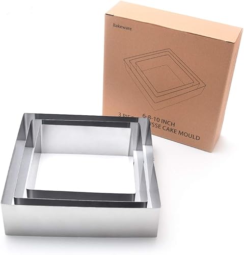 Miniatura 5 de LI-GELISI Anillos de pastelería de acero inoxidable 5/6/7: juego de anillos de mousse para pastel de pulgadas