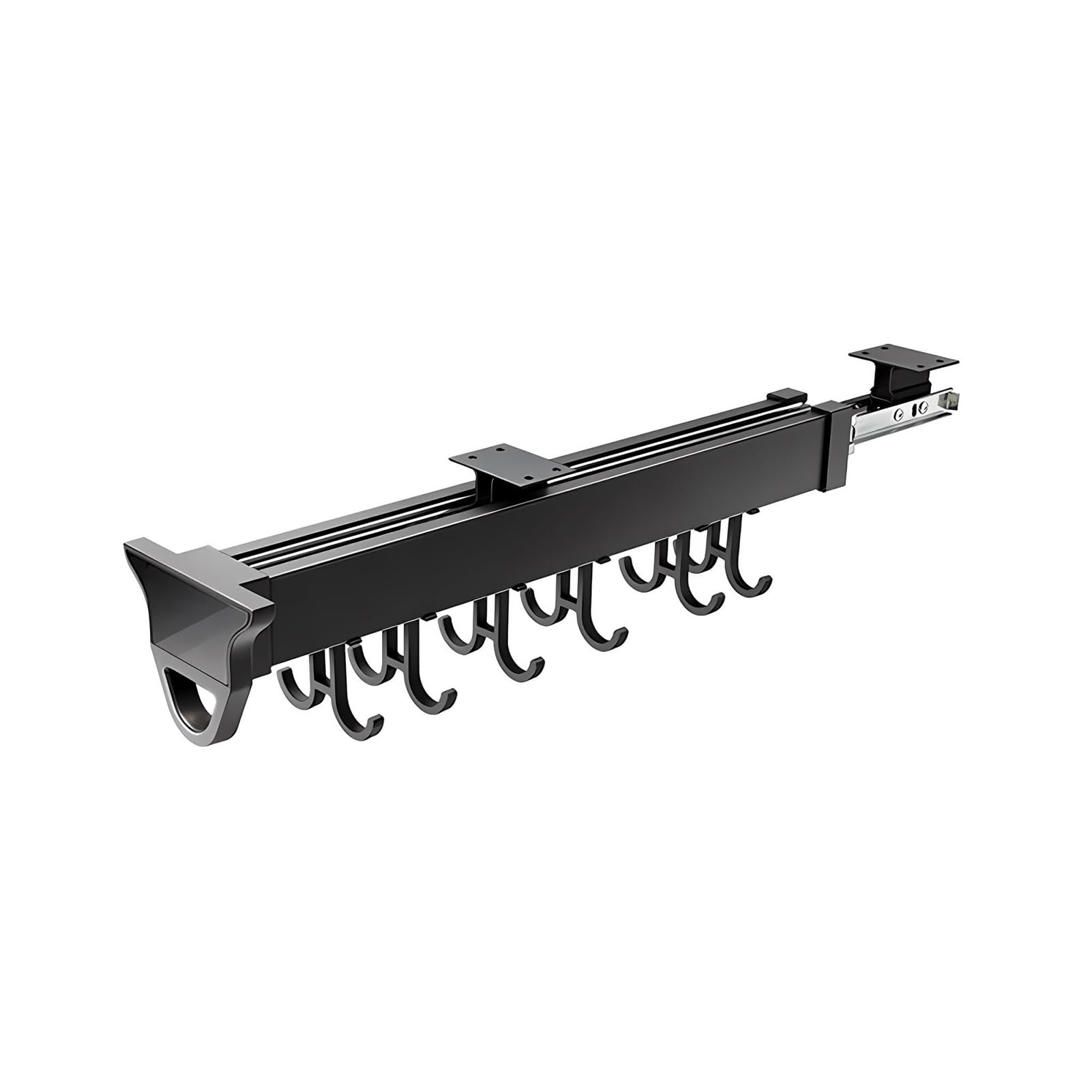 Scaffale portaoggetti multifunzione per garage, organizer scorrevole per scopa e scope, soluzione salvaspazio per casa e cucina, 41,1 cm, con 14 ganci