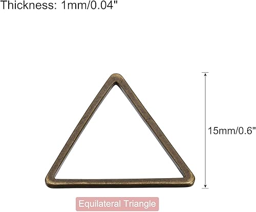 Miniatura 2 de MECCANIXITY Aro de abalorios triangular, anillo de enlace geométrico hueco triangular para hacer joyas