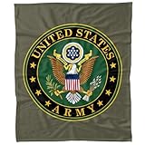LOGOVISION U.S. Army Blanket, 50' x 60' United States Army Eagle Symbol, Fleece Blanket