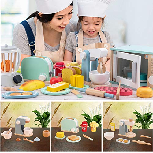 Kinder-Küchenspielzeug aus Holz, Simulations-Küchenutensilien, Essens-Kochgeschirr, Topf, Pfanne, Spielküchen-Set… – Bild 3