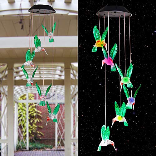Mothers Day Mom Gifts,Gifts For Mom From Daughter Son, Led Solar Hummingbird Wind Chimes Gifts For Women,Gifts For Grandma,Mother Outdoor Decor, Yard Decor For Mother Day Christmas,Birthday Gift #TOP1