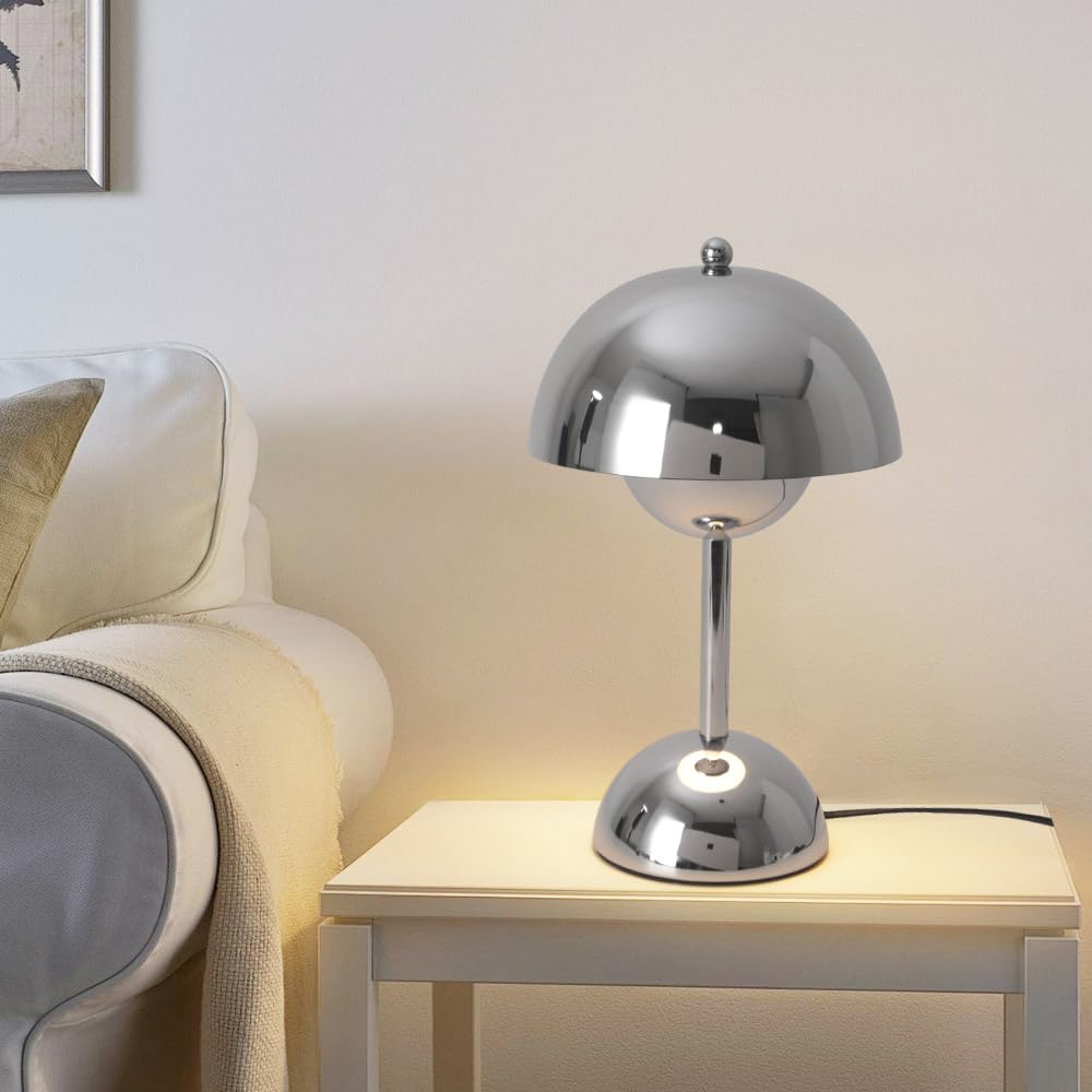 Lampada da tavolo a 3 vie dimmabile a LED con tocco, lampada a fiori, lampada da tavolo per lavoro e studio per le camere da letto, caffè, ufficio, (Lampada G45, 3000K, luce calda)