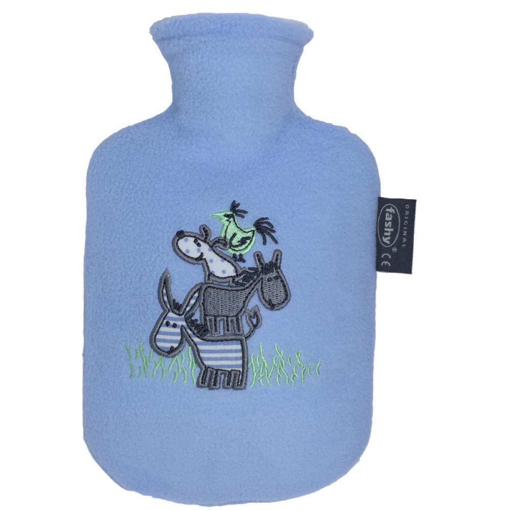 Hot Water Bottle Jacket Filled Water Warm Water Bag Water Injection Cartoon Jacket Mini@Sky Blue_6505