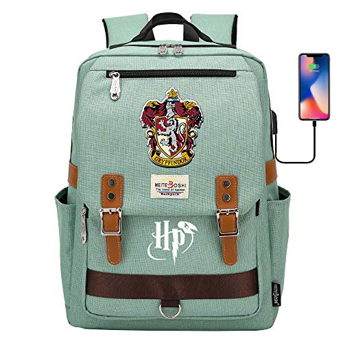 DDDWWW Harry Potter Gryffindor Bolsas, Hogwarts College Mochila Unisex, Mochila de Viaje de Ocio Multifuncional 42CM/30CM/16CM Verde Cover