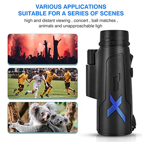 12X50 High Power HD Monocular Telescope with Smartphone Holder & Tripod,Waterproof Monocular with Durable and Clea Focus for Bird Watching, Travelling,Hunting,Hiking, Camping, Concerts
