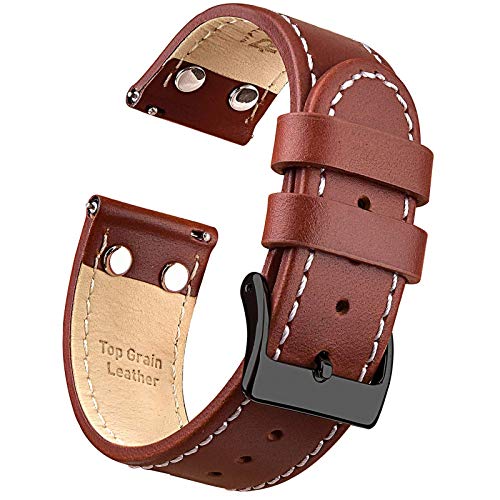 Ritche 18mm Watch Band Premium Leather Watch Strap Quick Release Watch Bands for Men Women