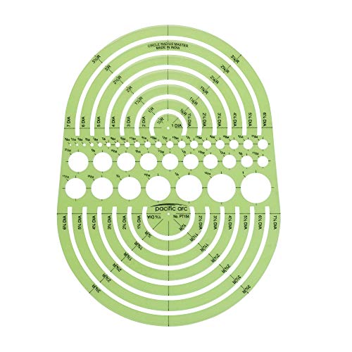 Image of Pacific Arc Circles Radius Master Template Guide, from 1 /2 Inch to 3 3 /4 Inch Radius and 36 Perfect Circles from 3 /64 to 1 Inches
