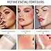 MEICOLY Soft Pinch Liquid Blush & Dewy Cheek Tint, Matte Finish Liquid Contour, Highlight Bronzer Stick Set - Pearl White Highlighter + Rose Pink Blush + Contour