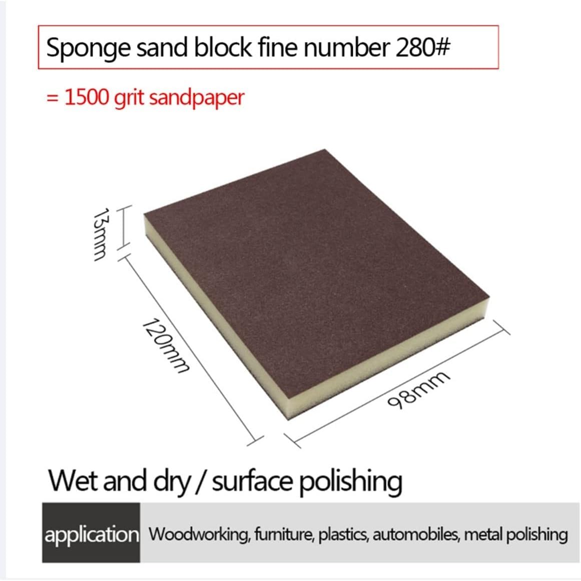 20 blocchi di spugna abrasiva assortiti (grana 60-280) - Lavabili e riutilizzabili for legno, metallo e vernice(280Grit)